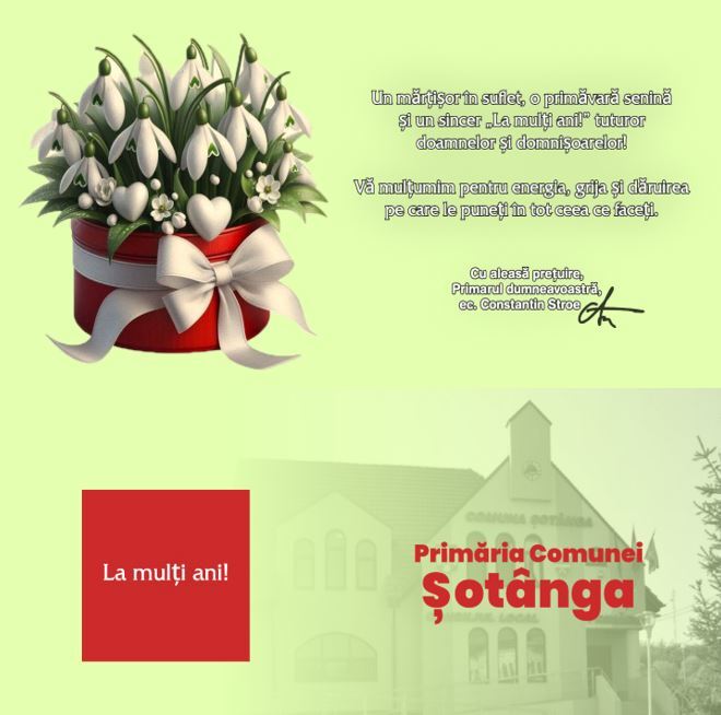 O primăvară senină și un sincer „La mulți ani!” tuturor doamnelor și domnișoarelor!